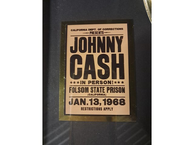 Gouden plaat johnny cash xl kader ( 730mm - 541mm ) - afbeelding 2 van  5