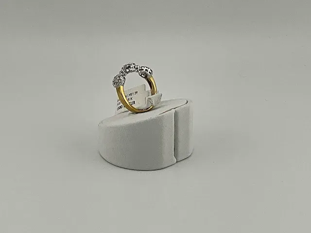 Gouden ring, kt: 18, maat: 54, voorzien van diamant - afbeelding 2 van  5