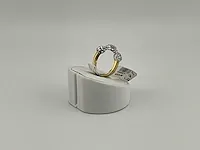 Gouden ring, kt: 18, maat: 54, voorzien van diamant - afbeelding 4 van  5