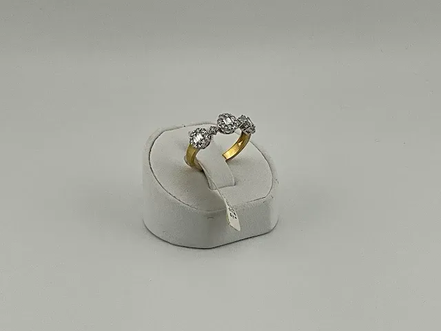 Gouden ring, kt: 18, maat: 54, voorzien van diamant - afbeelding 5 van  5