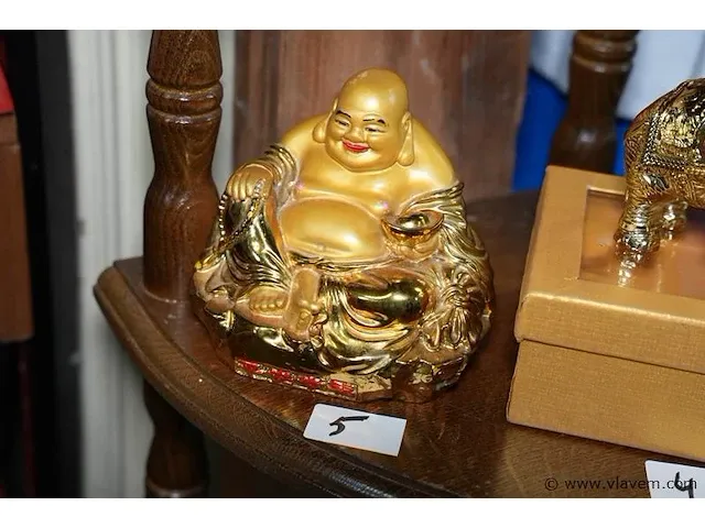 Goudkleurige happy boedha - afbeelding 1 van  1