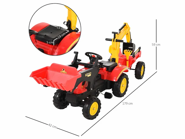 Graafmachine pedaal tractor - afbeelding 4 van  5