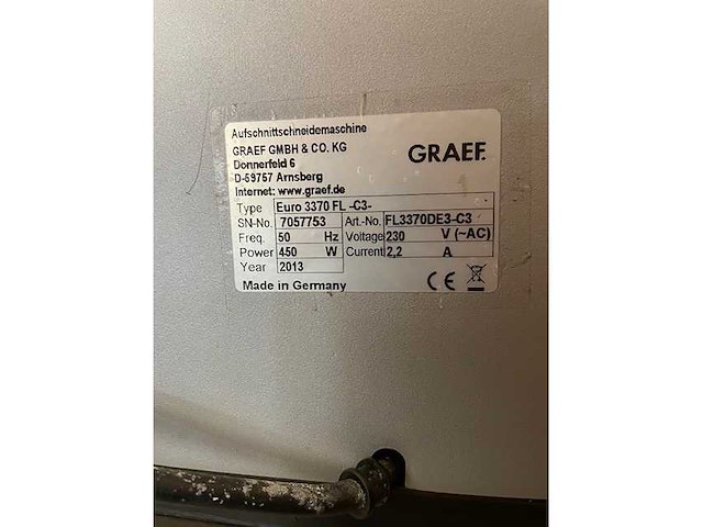 Graef - 2013 - euro 3370 fl - snijmachine graef - afbeelding 3 van  5