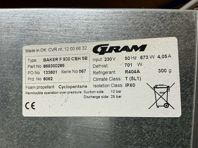 Gram baker f930cbh 5b koelkast - afbeelding 5 van  5