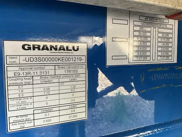 Granalu walking floor oplegger - afbeelding 16 van  23