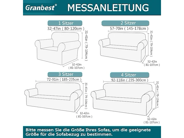 Granbest high stretch bankovertrek 4 zit - afbeelding 2 van  4