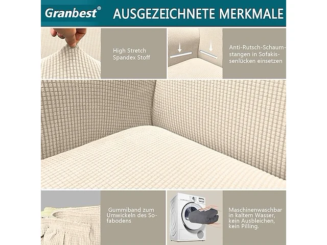 Granbest high stretch bankovertrek 4 zit - afbeelding 4 van  4