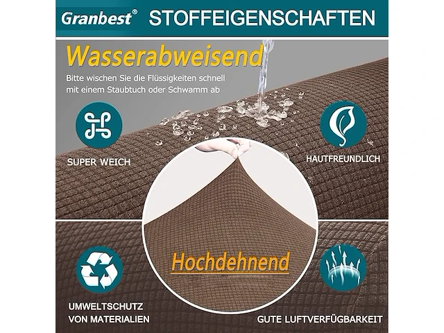 Granbest stretch waterdichte bankovertrek 3 zit - afbeelding 5 van  5