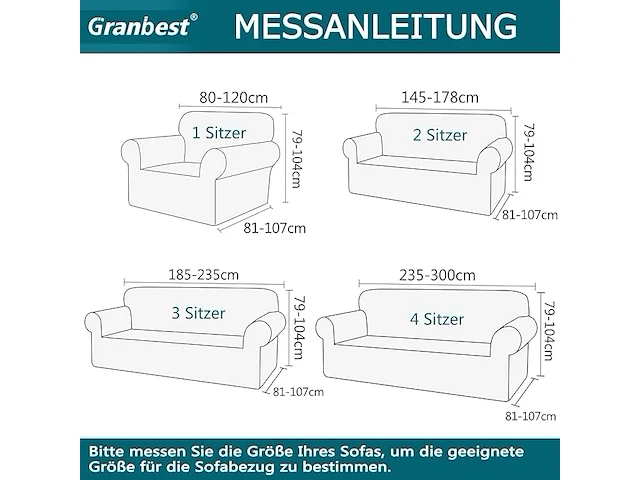 Granbest waterdichte bankovertrek 3 zit - afbeelding 2 van  4
