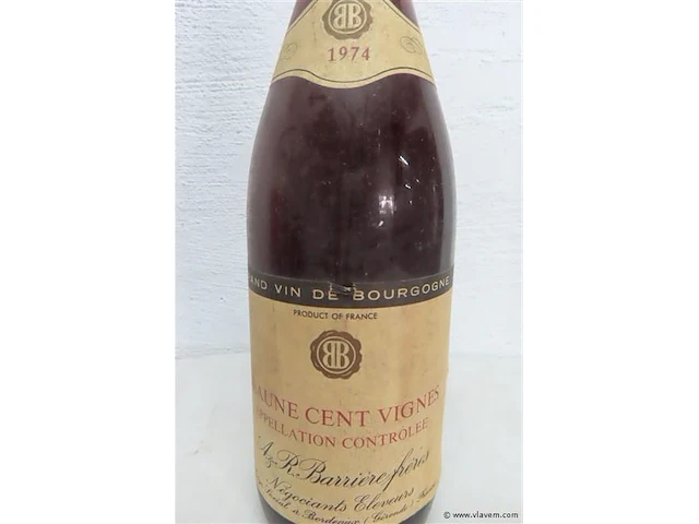 Grand vin de bourgogne 1974 beaune cent vignes - afbeelding 2 van  3