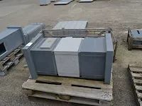 Granieten brievenbus met alu deurtje blauw 110x40x40 - afbeelding 1 van  7