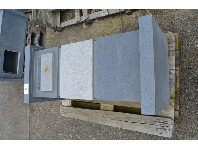 Granieten brievenbus met alu deurtje blauw 110x40x40 - afbeelding 4 van  7