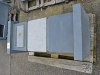Granieten brievenbus met alu deurtje blauw 110x40x40 - afbeelding 4 van  7
