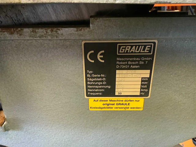 Graule 1998 zs 200n radiaalafkortzaagmachine - afbeelding 7 van  9