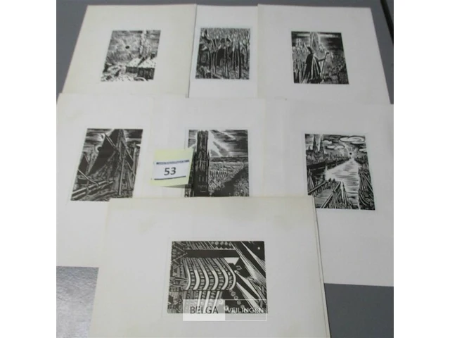 Gravures frans masereel verzameling van 11 werken - afbeelding 1 van  6