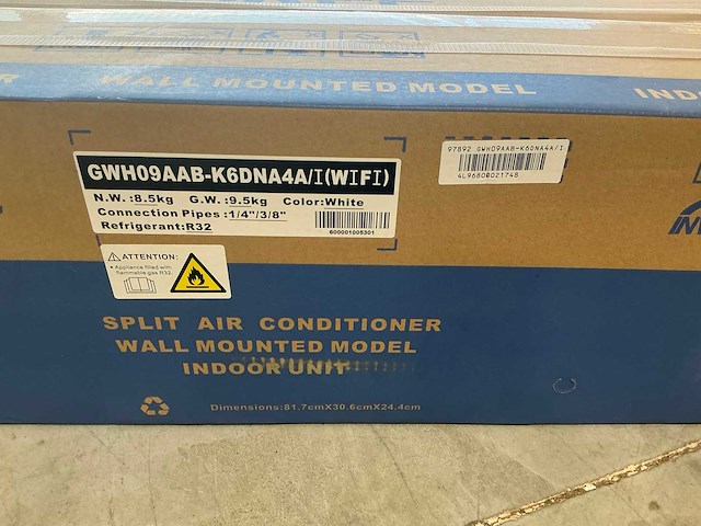 Gree - gwh09-k6dna4a/i (wifi) bora white 2,5kw - airconditioning binnenunit - afbeelding 3 van  3
