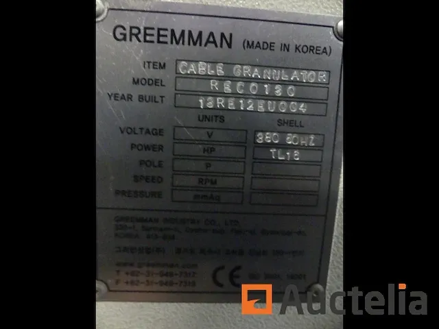Greemman rec0130 hakselaar granulator kabelscheider - afbeelding 11 van  12