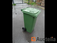 Green vuilnisbakken op 2 wielen bidone quadro, 120 l