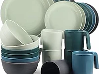 Greentainer plastic serviesset (24delig multicolour) - afbeelding 1 van  3