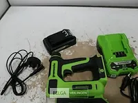 Greenworks 24v accu nagelpistool met 24v batterij en 24v acculader - afbeelding 3 van  3