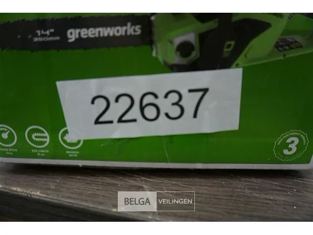 Greenworks 40 volt accu kettingzaag met 40v batterij en 40v acculader - afbeelding 3 van  3