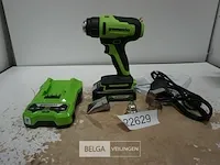Greenworks g24hg accu heteluchtpistool met 24v batterij en 24v acculader