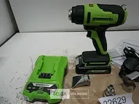 Greenworks g24hg accu heteluchtpistool met 24v batterij en 24v acculader - afbeelding 3 van  4