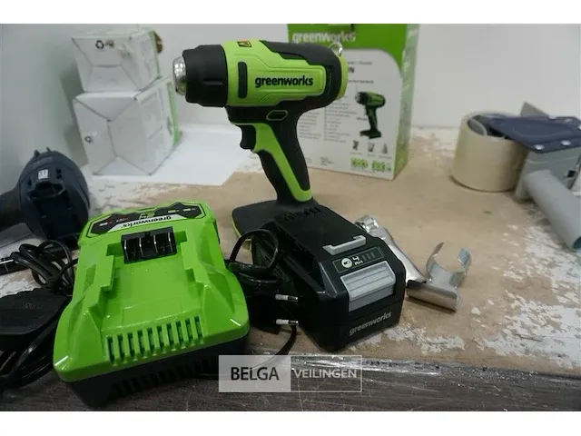 Greenworks g24hg accu heteluchtpistool met 24v batterij en 24v acculader - afbeelding 1 van  3