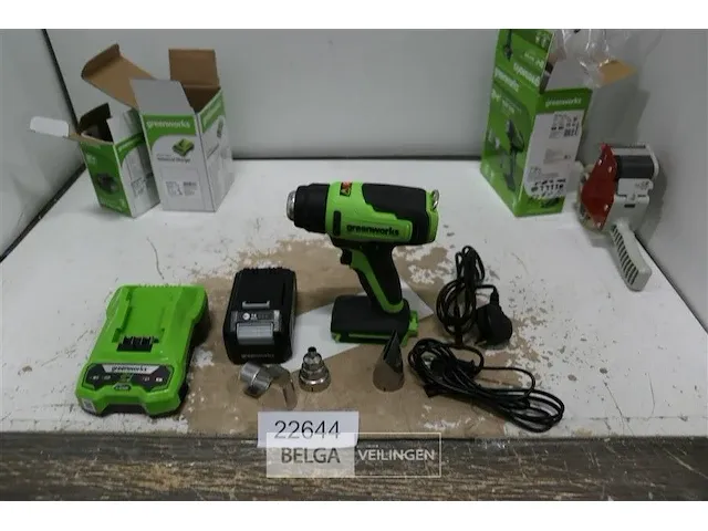 Greenworks g24hg accu heteluchtpistool met 24v batterij en 24v acculader - afbeelding 1 van  3