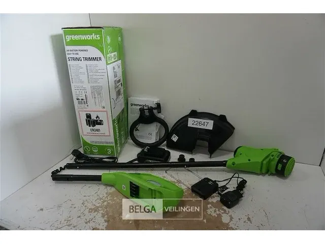 Greenworks g24lt25k2 accu grastrimmer met 24v batterij en 24v acculader - afbeelding 1 van  2