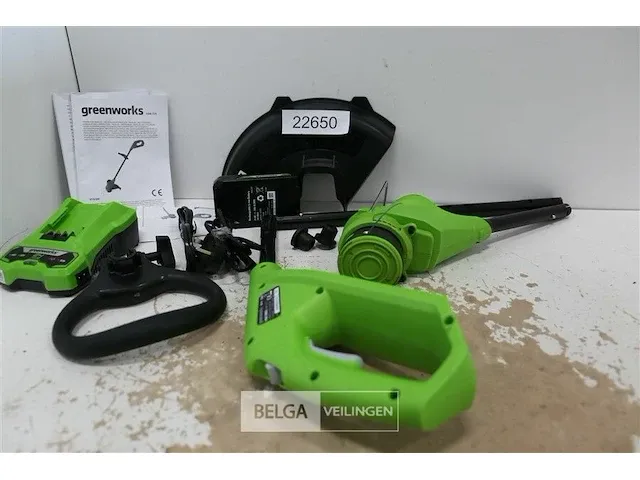 Greenworks g24lt25k2 accu grastrimmer met 24v batterij en 24v acculader - afbeelding 1 van  8