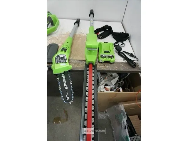 Greenworks g24pshk2 accu paalheggenschaar met 24v batterij en 24v acculader - afbeelding 1 van  6