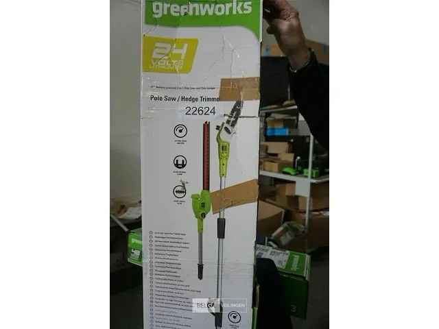 Greenworks g24pshk2 accu paalheggenschaar met 24v batterij en 24v acculader - afbeelding 6 van  6