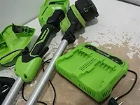 Greenworks g24x2ltk2x 48v accu grastrimmer met 2x 24v batterij en 24v acculader - afbeelding 4 van  5