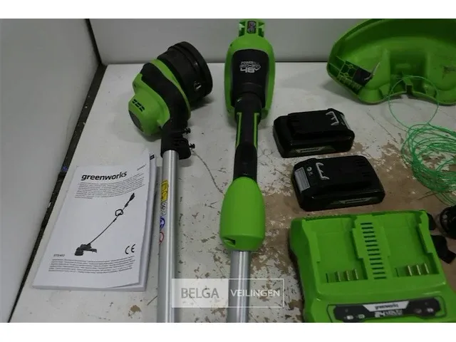 Greenworks g24x2ltk2x 48v accu grastrimmer met 2x 24v batterij en 24v acculader - afbeelding 3 van  5
