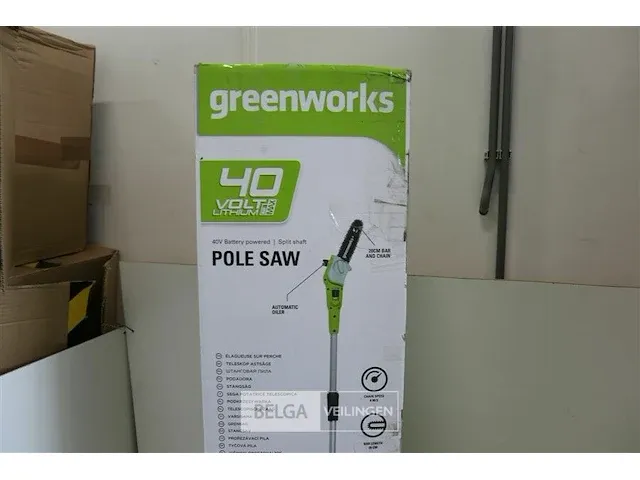 Greenworks g40psfk2 accu hoogsnoeier met 40v batterij en 40v acculader - afbeelding 2 van  10
