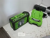 Greenworks g40psfk2 accu hoogsnoeier met 40v batterij en 40v acculader - afbeelding 10 van  10
