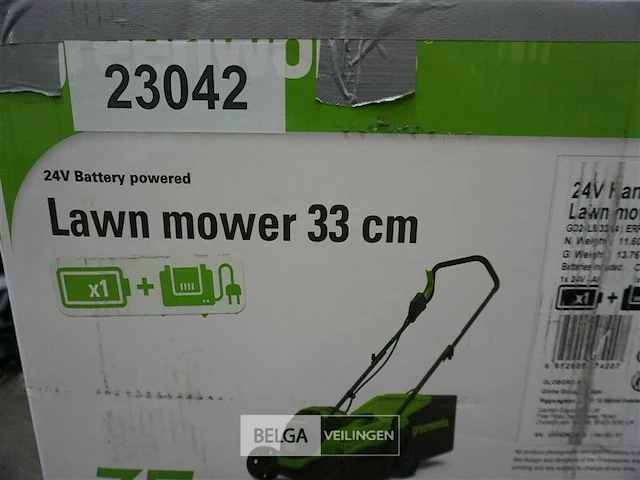 Greenworks gd24lm33k4 24 volt accu grasmaaier incl. 1x 24 volt 4.0ah accu en lader - afbeelding 2 van  3
