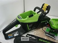 Greenworks gd60cs40k4 accu kettingzaag met 60v batterij en 60v acculader - afbeelding 2 van  3