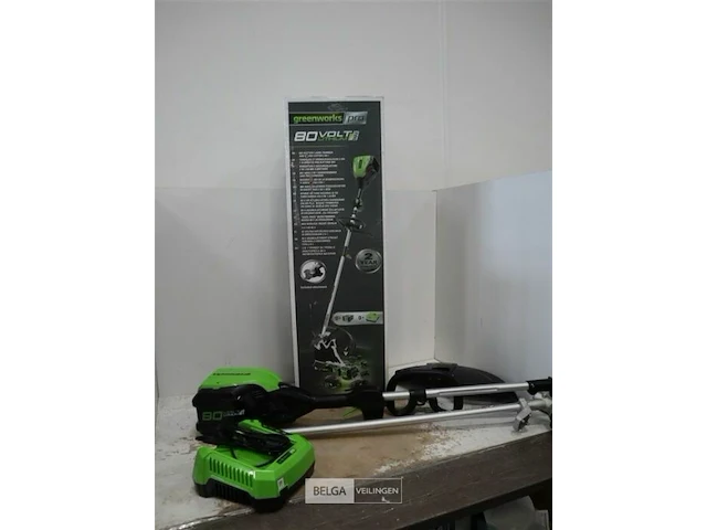 Greenworks gd80bc 80v accu trimmer zonder accu, wel lader - afbeelding 1 van  2