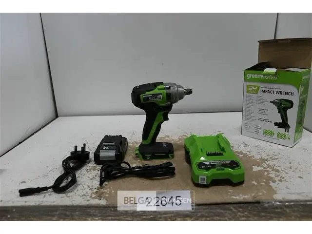 Greenworks impact driver accu slagmoersleutel met 24v batterij en 24v acculader - afbeelding 1 van  1