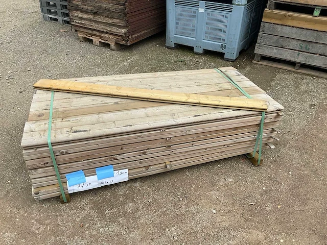Grenen geïmpregneerde eind groef planken 3,2x12,5x180 eind groef planken (77x) - afbeelding 1 van  4