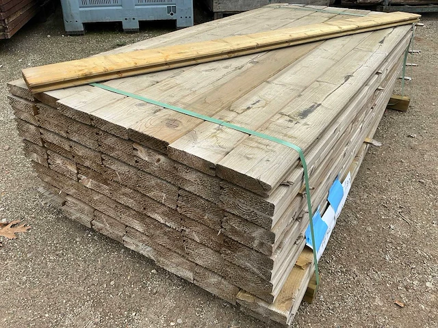 Grenen geïmpregneerde eind groef planken 3,2x12,5x180 eind groef planken (77x) - afbeelding 2 van  4