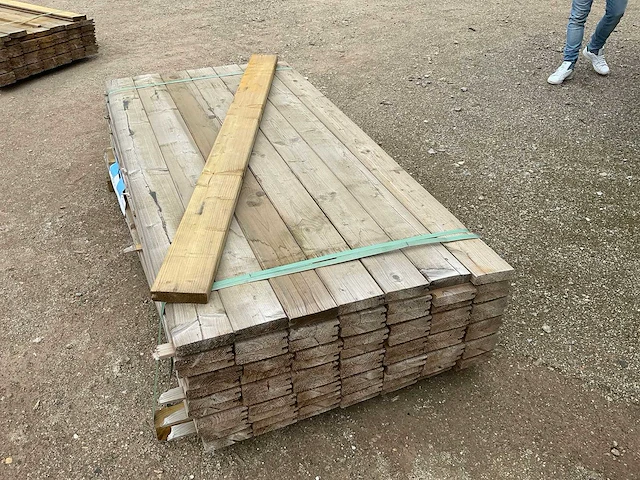 Grenen geïmpregneerde eind groef planken 3,2x12,5x180 eind groef planken (77x) - afbeelding 4 van  4