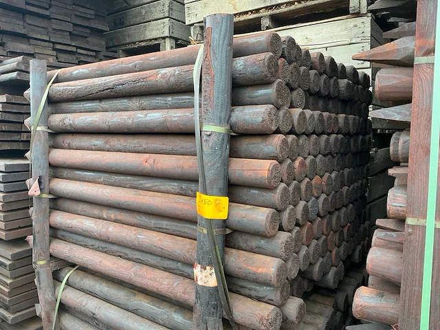 Grenen geïmpregneerde gefreesde paal 8x140 tuinpalen (150x) - afbeelding 2 van  3