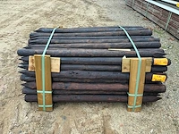 Grenen geïmpregneerde geschilde paal 7x140 tuinpalen (110x) - afbeelding 1 van  2
