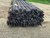 Grenen geïmpregneerde geschilde paal 7x140 tuinpalen (110x) - afbeelding 2 van  2