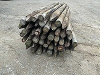 Grenen geïmpregneerde geschilde paal 7x170 tuinpalen (50x) - afbeelding 2 van  3