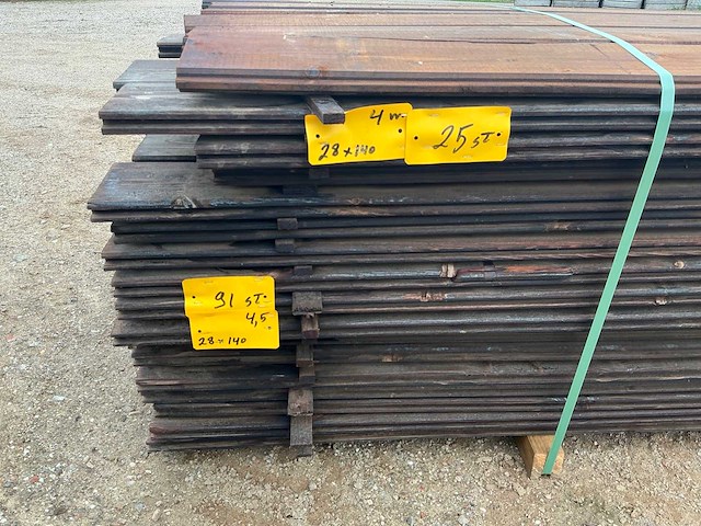 Grenen geïmpregneerde tand en groef planken 28x140x450 - garden board (91x) - afbeelding 2 van  4