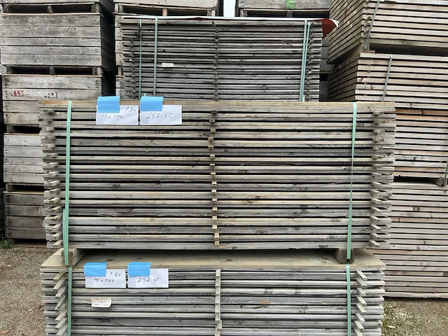 Grenen geïmpregneerde tuin planken 1,5x14x180 tuin planken (252x) - afbeelding 1 van  3